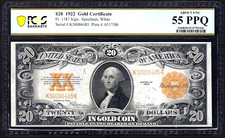 1922 $20 FR-1187  GOLD CERTIFICATE  PCGS ABOUT UNC 55 PPQ AMAZING !!!