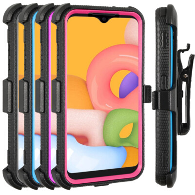 For Samsung Galaxy A01 Case Full Body Cover Built in Kickstand Screen Protector