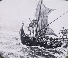 Viking Explorers??, NO LABEL, Victor Magic Lantern Glass Slide