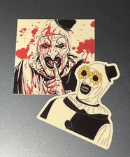 art the clown terrifier Horror 3 Inch Glow In The Dark Sticker Set Of 2 