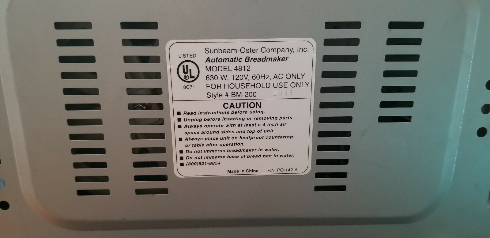 oster bread machine manual 4812