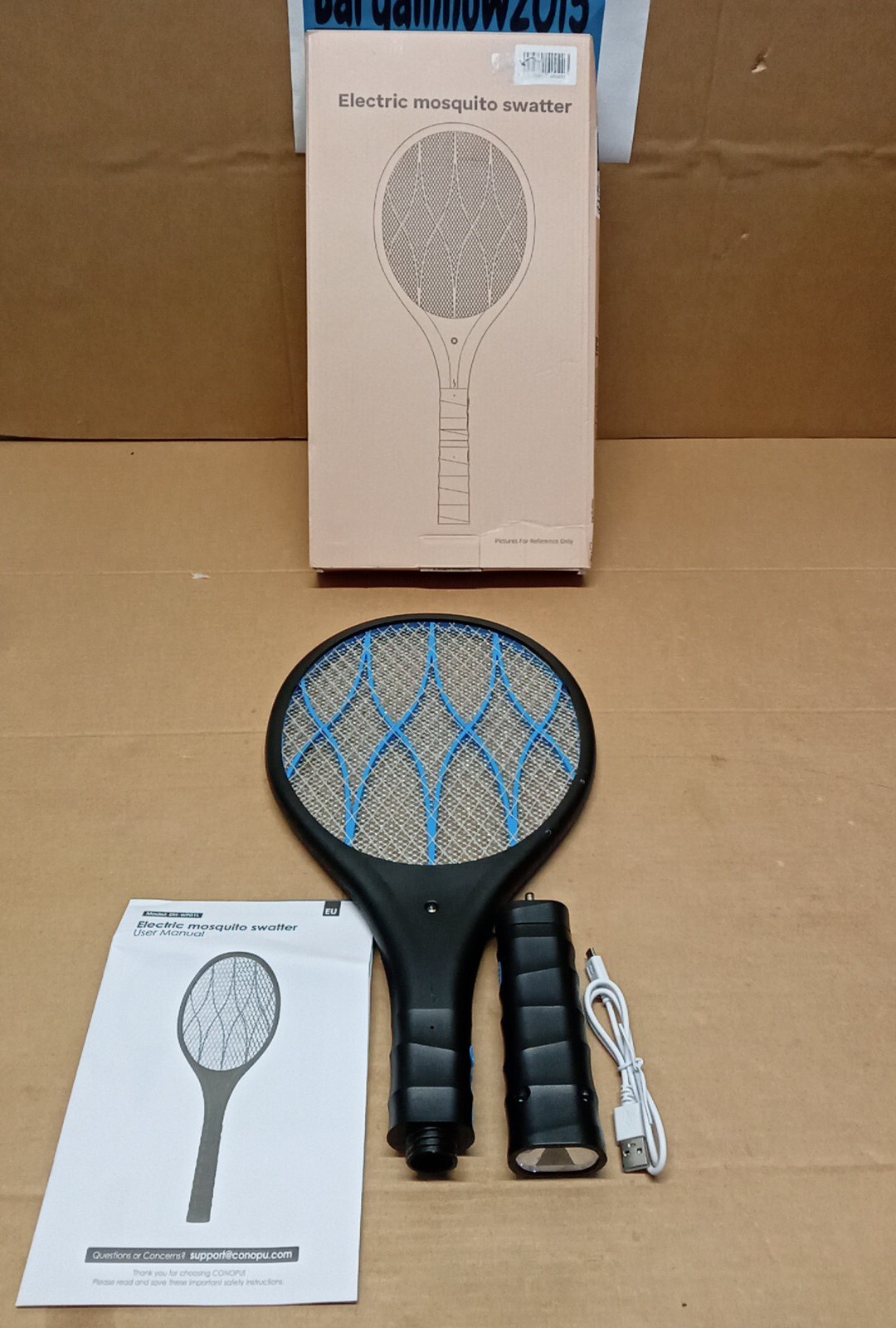 Fly Zapper 4000V Fly Killer USB Electric Fly Swatter with 1200mAh.