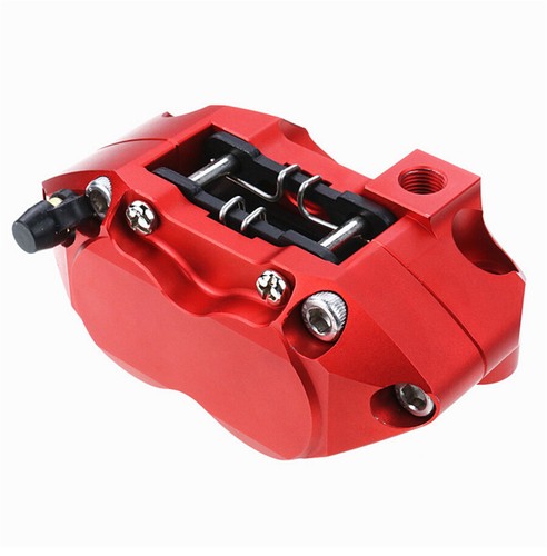 Brake Caliper Front Rear Disc Master Cylinder Adapter 4 Piston 82mm Mounting Red - Picture 8 of 12