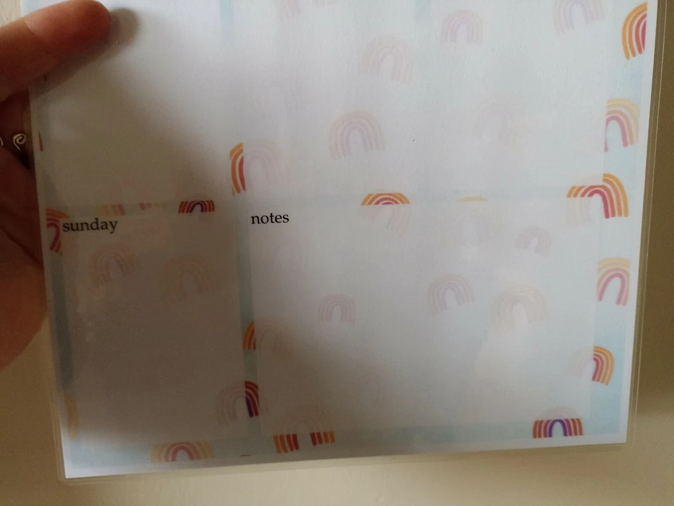 Handmade, A4, Weekly Planner, Laminated, Wipe clean, Patterned, rainbow - Image 3 of 4