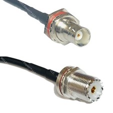 RFC195 BNC FEMALE BIG BULKHEAD to UHF Female BULKHEAD Coax RF Cable USA-Ship Lot
