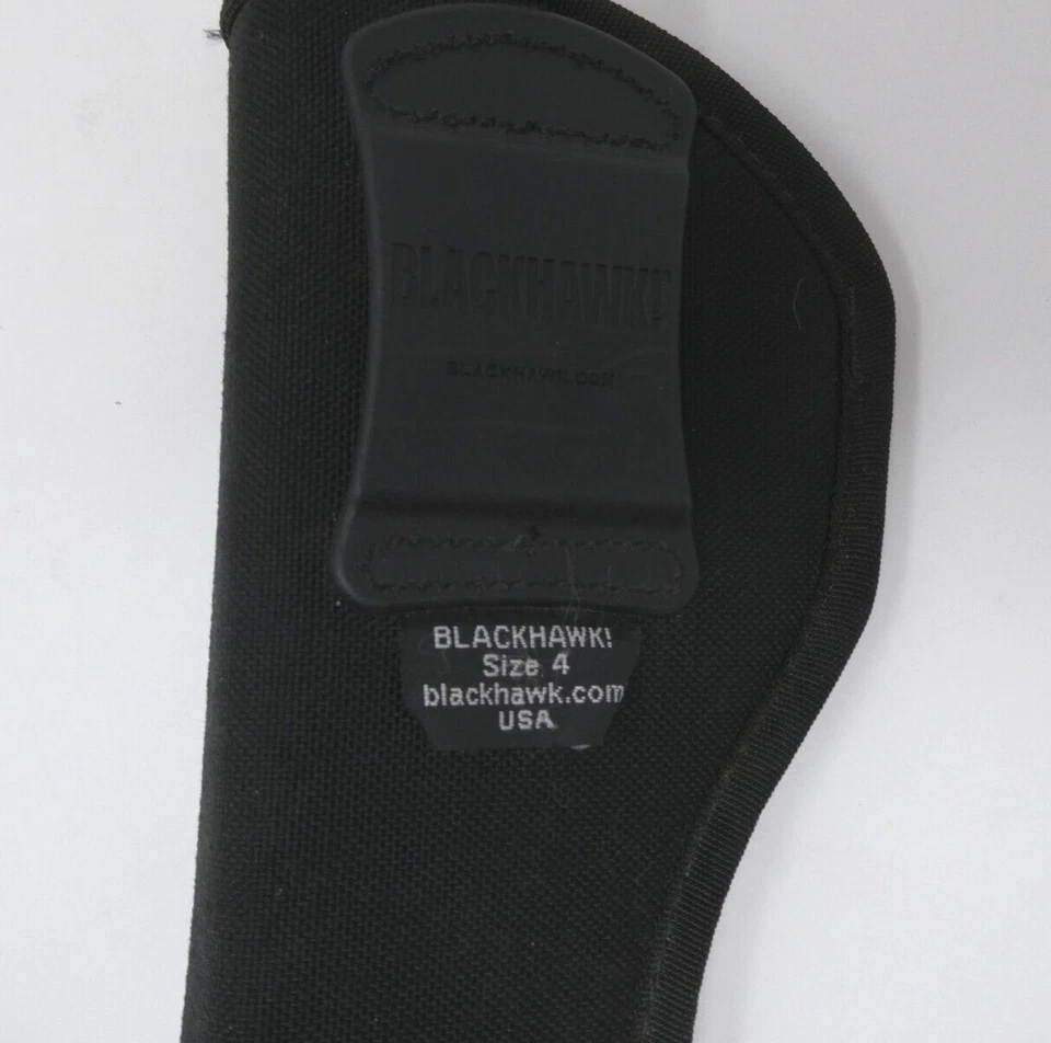 Blackhawk Size 4 Tactical Nylon Holster Black OWB Secured Open Barrel End Univer - Image 3 of 3