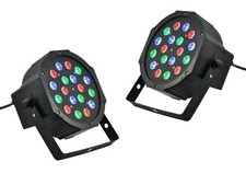 2 Fari 18W Rgb Sensore Sonoro 18 Led Vari Colori Discoteca Faretto Luce Colorata