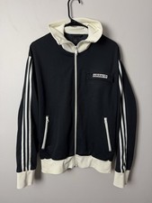 Vintage Adidas Trefoil 2002 Men's L Black/White Zip Track Jacket Y2K Soccer