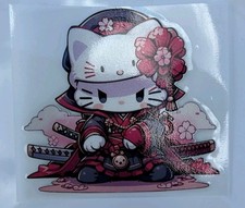 Hello Kitty Samurai Vinyl Sticker Japanese Warrior Cherry Blossom Decal
