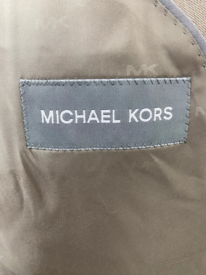 BRAND NEW MICHAEL KORS Mens 50R Beige Wool 2 Piece Suit With Dress Pants 38x30 - Image 2 of 4