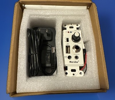 Herdio In Wall Bluetooth AUX3.5MM Audio Control Amplifier Receiver Plate USB