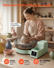 Pottery Wheel for Adults, 14" and 11" Turntables, 450W Electric Table Top Potter