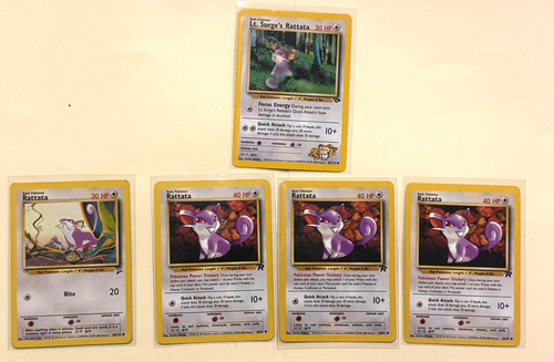 Vintage Pokemon Rattata Card Lot WOTC Team Rocket Gym Challenge Base Set 2
