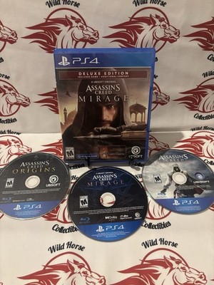Assassin's Creed PS4 Lot - Mirage (Deluxe Edition), Ezio Collection, Origins