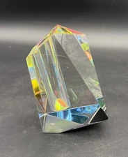 Fundamental Berlin Regenbogen Irregular Vase Rainbow Crystal 5.75" EUC