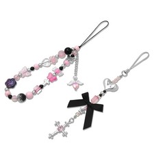 2 Pack Phone Charms, Cute Aesthetic Beaded PhoneCharm Strap Phone Lanyard Str...