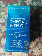 Viva Naturals Omega 3 Fish Oil 2500mg Triple Strength EPA DHA DPA 180 Softgels
