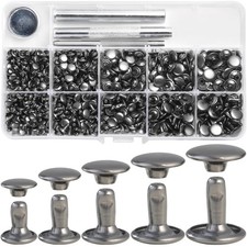 340 Set Mixed Size Leather Rivets Kit - Double Cap Rivets Studs for Clothing ...