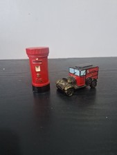 vintage Collectible's Post Office miniatures British Royal Mail post box and Van