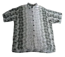 Hana Bay Island Style Mens XL Green Hawaiian Aloha Camp Shirt Floral Rayon Korea