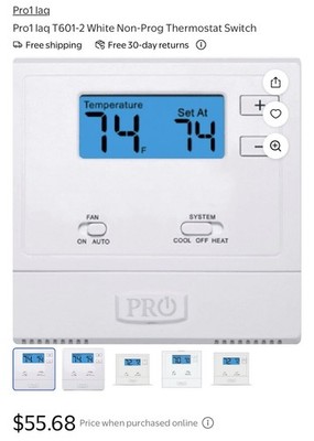 PRO1 IAQ T601-2 Single-Stage 1 Hot/1 Cold Non-Programmable Thermostat