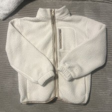 ATHLETA GIRL Beige SHERPA LONG SLEEVE FULL ZIP JACKET Sweater Sz S 7