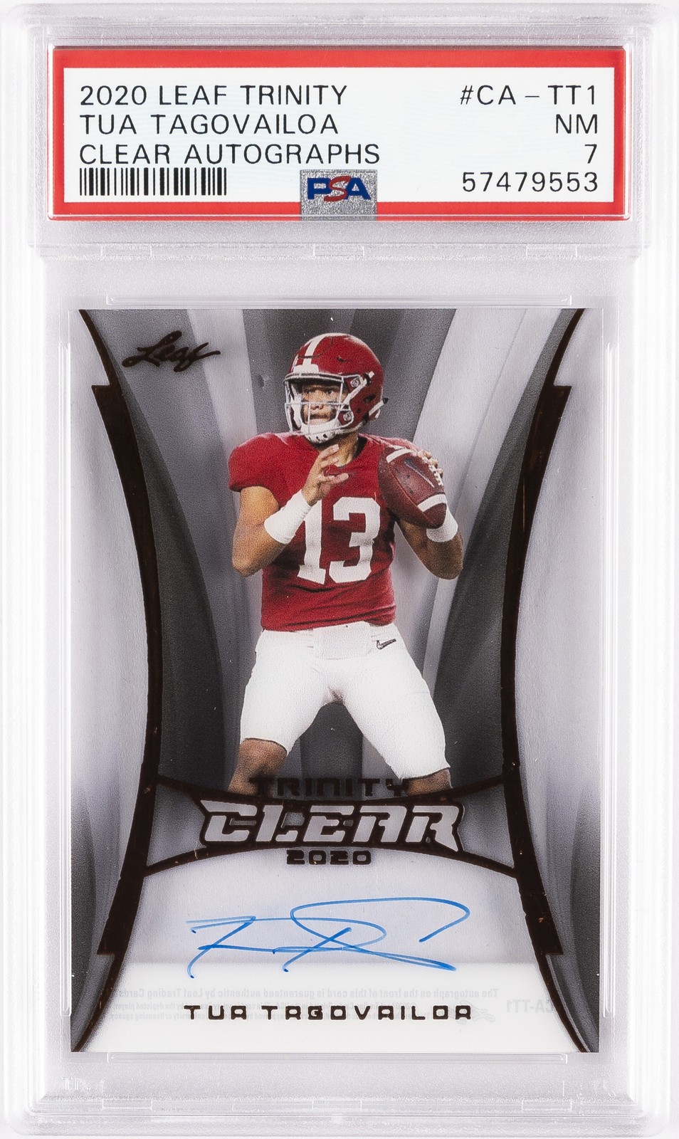 Tua Tagovailoa Leaf Trinity Clear Autographs #CATT1 Base