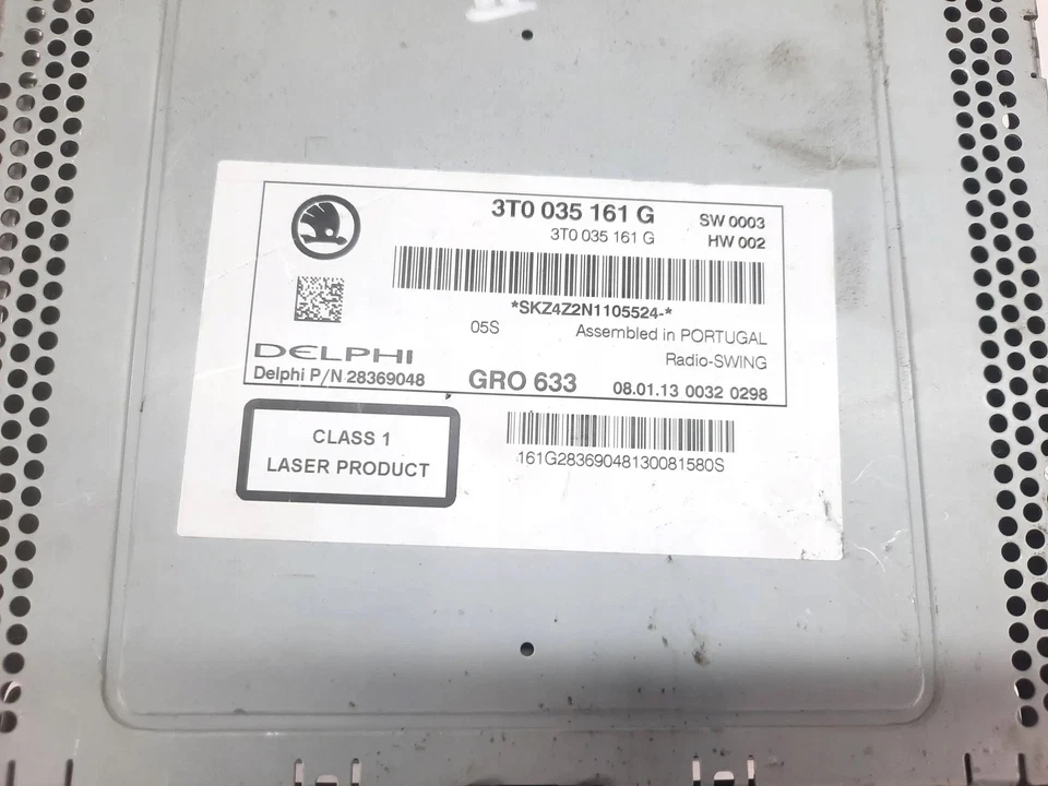 SKODA SUPERB II 3T SWING MP3 RADIO 3T0035161G - Image 2 of 4