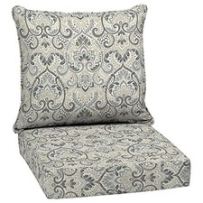 Arden Outdoor Deep Seat Cushion 24" x 24" Neutral Aurora Damask Deep Seat Set