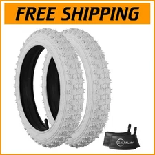 All-in-One Set of 16" Bike Tires and Inner Tubes for Kids - Durable White Design