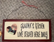 Ohio Wholesale Inc. “Grandma’s Kitchen” Wood & Metal Grannycore Hanging Sign
