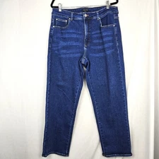 Universal Standard Straight Leg Jeans Dark Wash Women's Size 14 Long