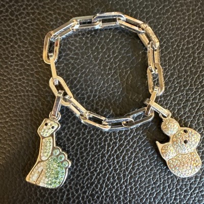 Pulsars Swarovski Crystal Lovlots Jay D & Joe The Mouse Charm Bracelet Sz 7.5  