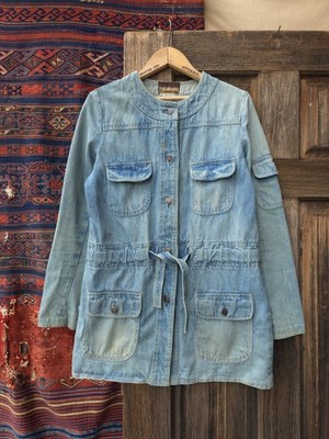 Vintage 1970s The New Line Denim Safari Jacket Belted Women's 11