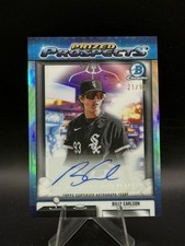 2025 Bowman Draft Billy Carlson Prized Prospects Refractor Auto /99 White Sox