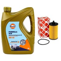 MotoröL Set Gulf Formula ULE 5W-40 5 Liter + ÖLfilter FüR Chevrolet Cruze Opel