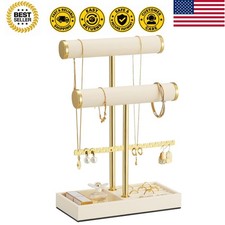 3 Tier Jewelry Stand Holder, Bracelet Necklace Display -Beige