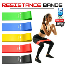 Set 5 Bandes de Résistance Élastiques Fitness Yoga Musculation TPE