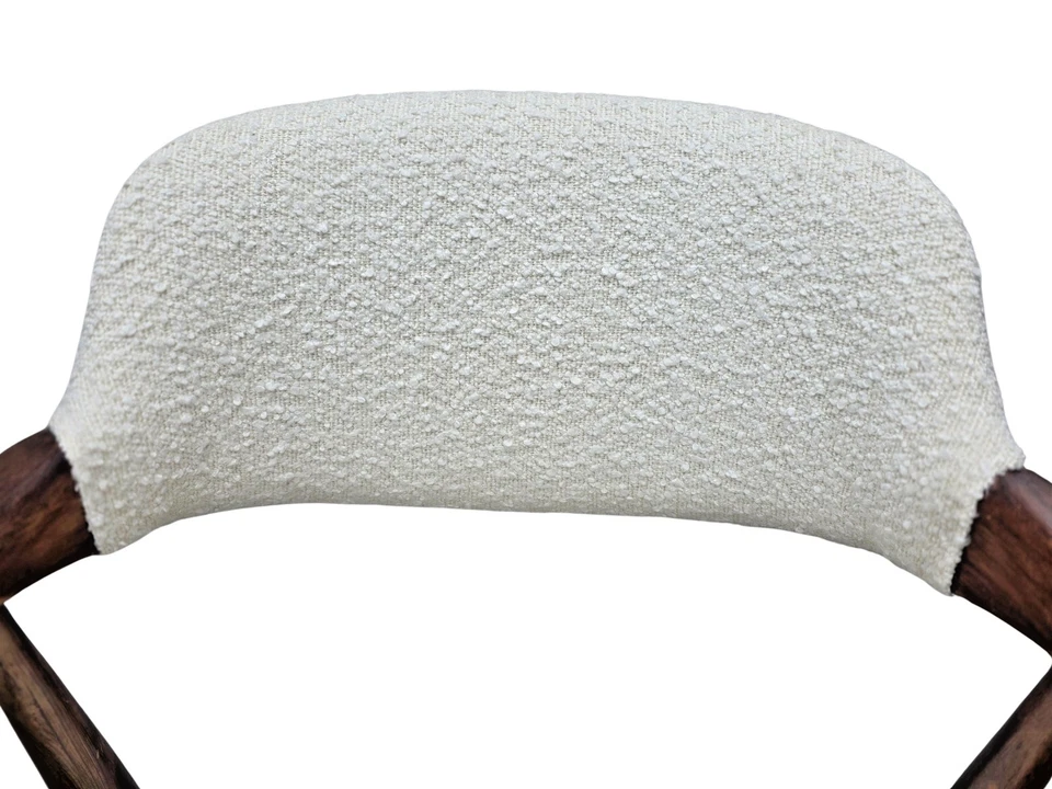 Vintage Mid Century Modern Armlehn Stuhl neu gepolstert Schreibtischstuhl Bouclé - Bild 3 von 4