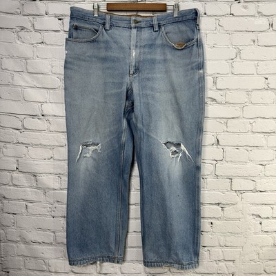 Duluth Trading Co Flex Fire Hose Denim Jeans Men s 38x30 Distressed Relaxed