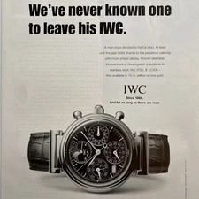 2000 IWC International Watch Co PRINT AD How Faithful Are Men Mechanical Chrono