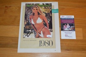 Christie Brinkley Autographed 8x10 Vintage Color Photo Page with JSA COA
