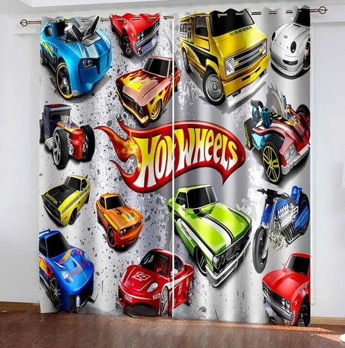 Kids Boys 3D Hot Wheels Bedroom Drapes Cartoon Blackout Curtains Ring Top Eyelet - Picture 12 of 20