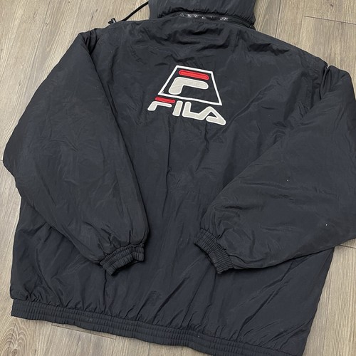 Vintage 90s FILA Spellout Puffer Pullover Jacket Size XXL - Picture 8 of 9