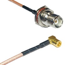 RG316 TNC FEMALE BULKHEAD to SMB FEMALE ANGLE RF Cable Rapid-SHIP LOT
