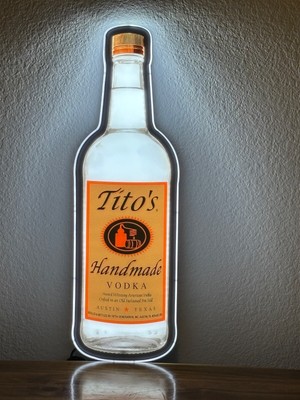 TITOS VODKA LED BOTTLE SHAPED LIGHTED MAN CAVE SIGN DECOR NEW GARAGE