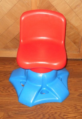Little Tikes Red Blue Swivel Base Art Desk Chunky Plastic Chair
