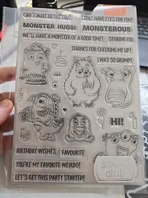 Wow! Tonic Studios Retired Birthday Monsters Stamps And Dies Set For Kids