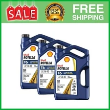 Shell Rotella T6 Full Synthetic 5W-40 Diesel Engine Oil, 1 Gallon, 3 Pack