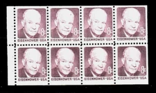 USA BOOKLET - SC# # 1395a EISENHOWER 8c. PANE OF 6 MNH SHINY GUM - SEE PICTURE
